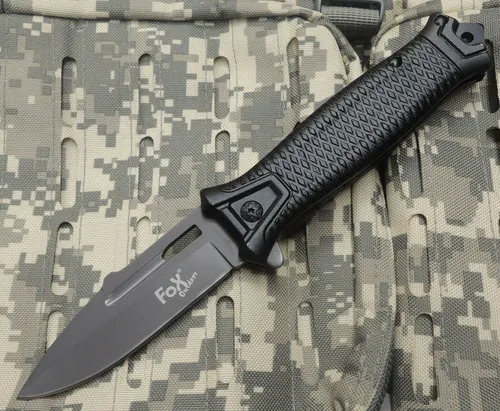 Fox Outdoor Messer Einhandmesser Taschenmesser Snake schwarz Flipper