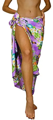 King Kameha Funky Hawaii Cover-up Pareo Sarong, Parrot Cockatoo, Hellviolett, Gross