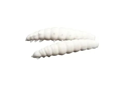 Libra Lures Larva 30mm | Forellenköder Supersoft | Inhalt: 15 Stück | Aroma: Käse | Farbe: 000 / Glow- selbstleuchtend