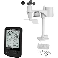 Bresser Wetterstation 5-in-1 mit Außensensor, Schwarz - Wetterstationen mit großem 5,5 Zoll Display, zeigt Temperatur, Luftfeuchtigkeit, Windgeschwindigkeit und mehr. Ideal für präzise Wettervorhersagen und umfassende Informationen.