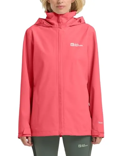 Jack Wolfskin TRAILTIME 2L JKT W - Wasserdichte Funktionsjacke für Damen - Vielseitige Funktionsjacke mit 2 Hüfttaschen, einstellbarer Kapuze und hervorragender Atmungsaktivität, ideal für Outdoor-Aktivitäten.