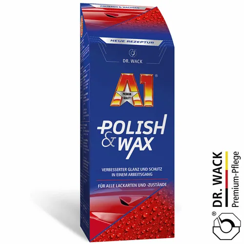 Dr.Wack Autopolitur A1 Polish und Wax 2640 - Autopflege & Motorradpflege - Hochglanz-Politur mit Carnauba-Wachs für alle Lackarten, entfernt Kratzer und schützt vor Umwelteinflüssen.