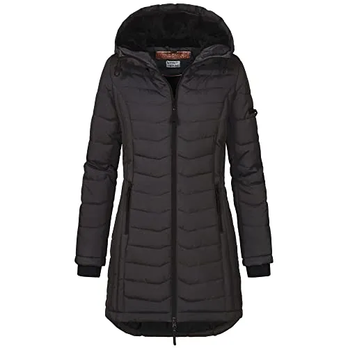 SUBLEVEL Steppjacke Damen Mantel mit Kapuze - Langer Winter Parka XXL - Funktionsjacke aus 100% Polyester, ideal für kalte Tage, bietet optimalen Schutz und Komfort.