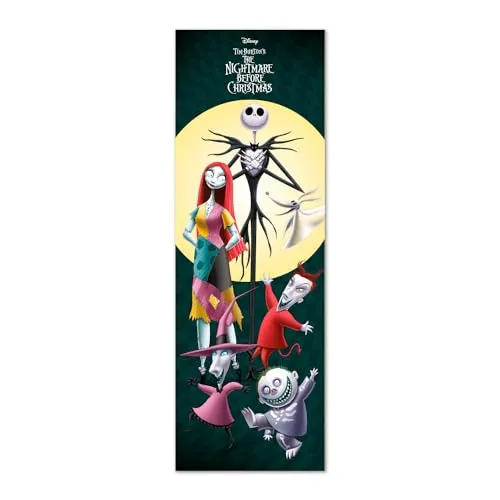 Grupo Erik Poster Türposter Nightmare Before Christmas Poster Covers Kunstdruck - Deko Wohnzimmer oder Deko Schlafzimmer - Deko Zimmer - Größe : 53 x 158 cm - Offizielle Lizenz