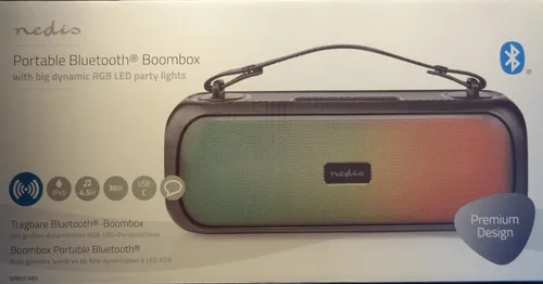 NEDIS® RGB Bluetooth® Party Boombox 45 W - Audio-Docks & Mini-Lautsprecher mit kraftvollem 45 W RMS, ideal für Partys und Veranstaltungen, inklusive RGB-Beleuchtung für die perfekte Stimmung.