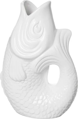 Gift Company Carafon Fisch-Vase, Steingut, 25cm, Weiß von GIFTCOMPANY