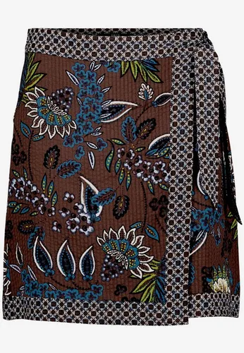 zero Damen Sommerrock Wickel-Design 44, Brown/Petrol