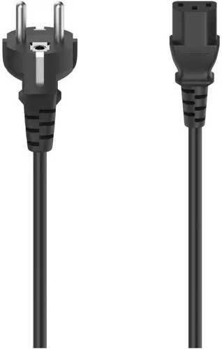 Hama Netzkabel 1,5 m - Robuste Kaltgerätezuleitung mit optimiertem Knickschutz, ideal für PC, Monitor, Drucker und Scanner