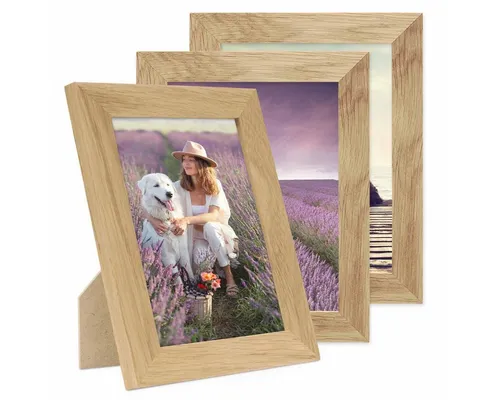 PHOTOLINI Bilderrahmen 3er Set breite Rahmen, extra Zubehör, (3er Set), im modernen Stil für Ihre stilvolle Wanddekoration