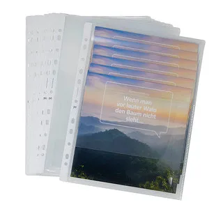 OXFORD Prospekthüllen DIN A4 - 10 Stück glasklar glatt 0,20 mm, idealer Schutz für Dokumente mit großer Dehnfalte und Verschlussklappe