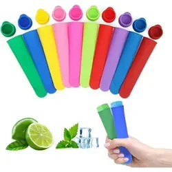 Eisformen Silikon Wassereis 10er Set BPA-frei Bunt - Erlebe den Sommer mit unserem 10er Set bunter Silikon-Eisformen! Ideal für kinderfreundliche Portionen, leicht zu befüllen und zu lösen. Perfekt für frische Wassereis-Kreationen aus Saft oder Joghurt, ohne schädliche Chemikalien.