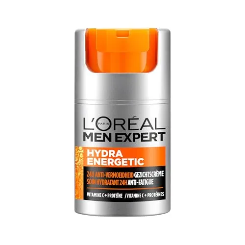 L'Oreal Men Expert Hydra Energetic Anti-Fatigue Feuchtigkeitscreme, mit Proteinen und Vitamin C — 50 ml, Verpackung kann variieren