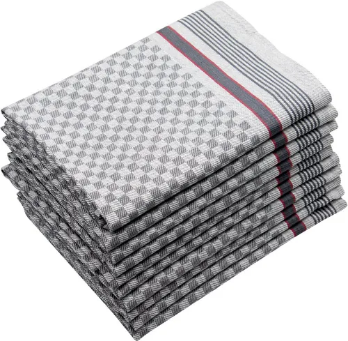 ZOLLNER Geschirrtuch 10-tlg in grau von Zollner