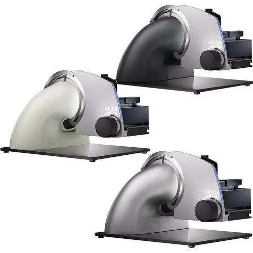 Graef Allesschneider SKS 700 in Eisenglimmergrau - Allesschneider mit 170 Watt Leistung und einer Schnittstärke bis 20 mm, ideal für präzises Schneiden von Wurst und Käse in der Küche.