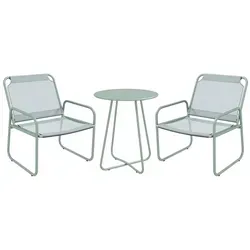 3tlg Gartenlounge-Set mit 1 Tisch und 2 Stühlen Bistro-Set Gartenmöbel Set Balkonmöbel-Set Grün - Grün