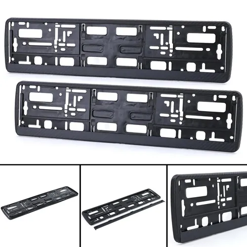 Kennzeichenhalter Nummernschildhalter Rahmen Carbon Optik Schwarz Matt 2 Stück