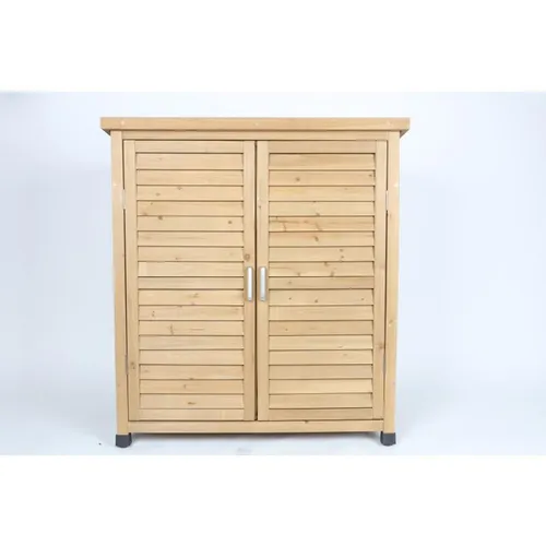 Produktbild Gartenschrank Tannenholz Honey – Wetterfester Geräteschuppen
