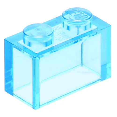 Stück Steine 1x2, transparentes Hellblau 50
