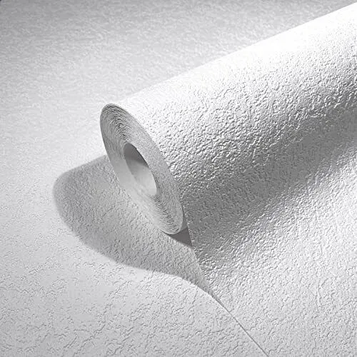 marburg Tapete Weiß Struktur Putzoptik für Wohnzimmer Schlafzimmer Made in Germany 10,05 x 0,53m