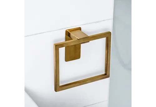 ELMOWO Handtuchring ohne Bohren - Modernes eckiges Design für Ihr Badezimmer - Handtuchring, eckig und ohne Bohren, mit 3M-Klebefläche für einfache Montage. Verleiht Ihrem Badezimmer einen stilvollen, minimalistischen Look.