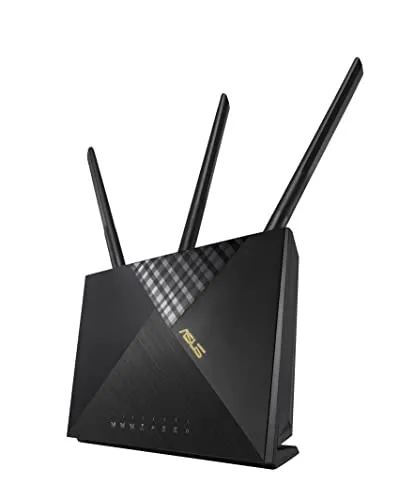 ASUS 4G-AX56 LTE WLAN-Router - WiFi-6 AX1800, 300 Mbits, Dual-Band mit Gigabit LAN, fortschrittliches AiProtection für sicheres Surfen und stabiles Heimnetzwerk