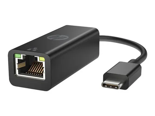 HP Netzwerkadapter USB-C zu RJ45 Schwarz - USB-C zu RJ45 Adapter für stabile Netzwerkverbindungen, kompakt und leicht mit nur 20 g, ideal für unterwegs.