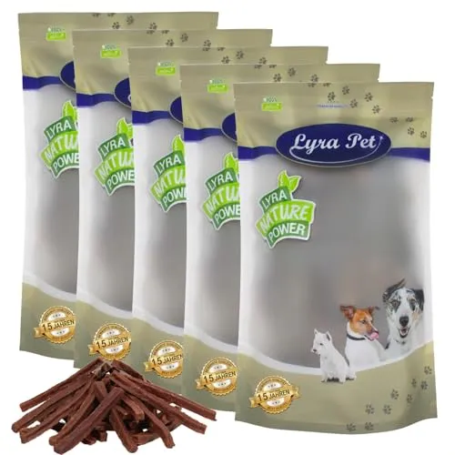 Lyra Pet® Pferdedörrfleisch 5 kg - Hundefutter - Leckerer, fettarmer Kausnack für Hunde mit Nahrungsmittelunverträglichkeiten. 100 % reines Naturprodukt, leicht verdaulich und in wiederverschließbarem Beutel für langanhaltenden Kaugenuss.