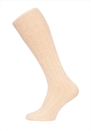 HomeOfSocks Kniestrümpfe Luxuriöse (Merinowolle und Kaschmir) beige