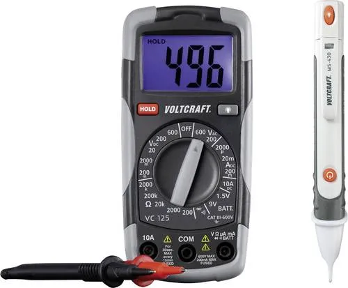 VOLTCRAFT DT-TEST-KIT 150 Hand-Multimeter - Elektrische Messgeräte: Digitales Multimeter mit CAT III 600 V für präzise Messungen, inklusive Batterietest und berührungslosen Messleitungen – ideal für Profis und Heimwerker.