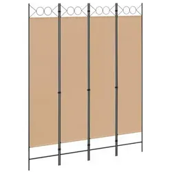 4-teiliger Raumteiler Beige 160 x 200 cm von vidaXL - Moderner Raumteiler aus 100% Polyester, ideal zur flexiblen Gestaltung von Wohnräumen. Faltbar für einfache Lagerung und vielseitig einsetzbar – perfekt für mehr Privatsphäre und kreative Raumtrennung.