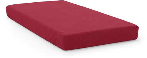 SETEX Frottee Spannbettlaken, rubinrot, 95x195 cm
