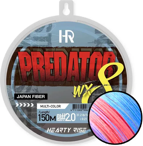 Hearty Rise Predator WX8 Angelschnur Geflochten 1200m Multicolor 0,29mm 25kg
