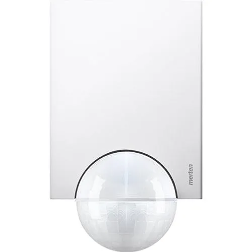 Merten Bewegungsmelder Argus 220 Basic PIR - 220° Erfassungsbereich, 12 m Reichweite, IP55 für innen und außen, flexibel einstellbarer Sensorkopf und Unterkriechschutz
