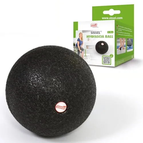 Sissel Myofascia Ball 12 cm schwarz | Faszienball zur gezielten Massage | Massageball für Füße & Rücken | Triggerball für tiefes Gewebe | Therapieball zur Regeneration | Massagekugel für Triggerpunkte
