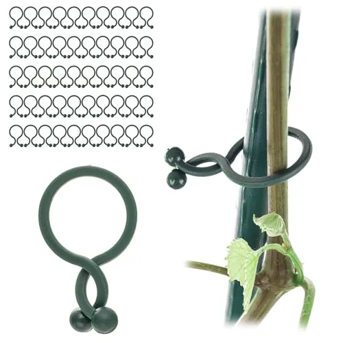 KADAX Pflanzenclips, Pflanzenklammern zur Fixierung von Pflanzen, Klammern zur Unterstützung von Kletterpflanzen, Tomaten und Gurken (13 mm, 50 Stück)