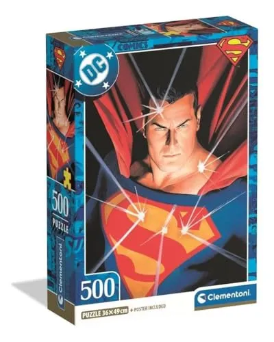 Clementoni 35601 Superman – Puzzle 500 Teile Compact, Superhelden-Motiv für Jugendliche und Erwachsene