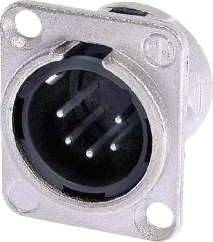 Neutrik NC5MDL1 XLR-Steckverbinder Flanschstecker, Kontakte gerade Polzahl: 5 Silber 1St.