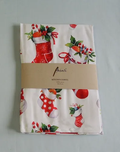 Ambiente Geschirrtuch Weihnachten Socken Strümpfe Geschirrhandtuch Küche gefüllt