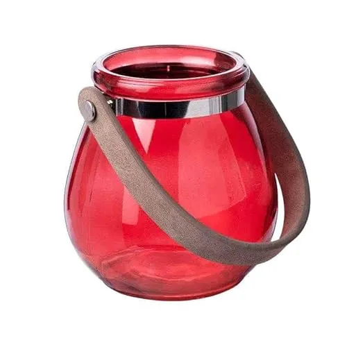 Teelichthalter aus Glas Belly 10,5cm. Teelichtglas Windlicht Kerzenhalter Kerzenglas Tischdeko für Zuhause (Burgund)