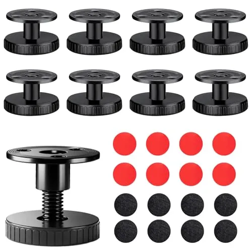 YMTWSRY 8 Stück Möbelfüße Verstellbar, Füße für Möbel 27-40mm Höhenverstellbare Schrankfüsse mit Anti Kratz Pad und Montagezubehör Schwarz Stellfüße für Schränke Tische