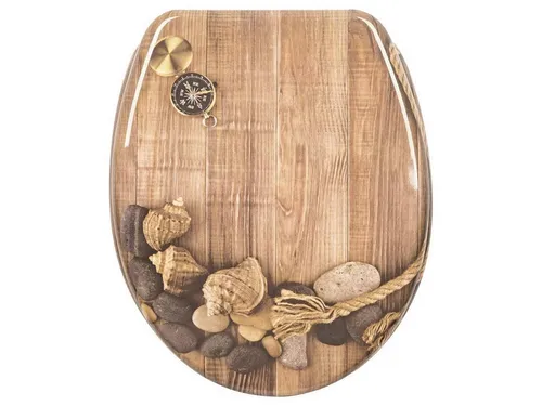 Woltu WC-Sitz mit Absenkautomatik – Beige Deco Design