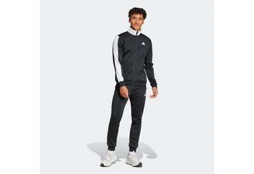 adidas 2tlg. Outfit in Schwarz, Größe XXL, Herren - Herren-Kapuzenjacken: Stylisches 2tlg. Outfit von adidas in Schwarz, bestehend aus Sweatjacke mit Stehkragen und Sweathose. Ideal für Sport und Freizeit, bequem und modisch.