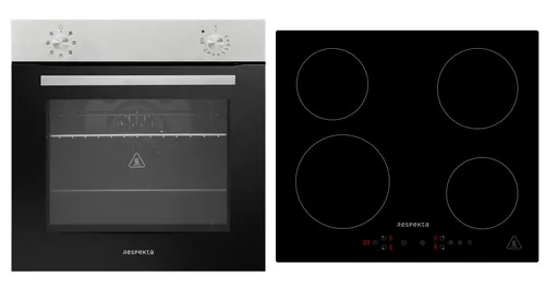 Respekta Induktionsherdset 59 cm mit Backofen - Einbau-Kochfeld mit Glaskeramik, energieeffizienter Backofen (56 l) und Timer-Funktion für präzises Kochen. Ideal für moderne Küchen.