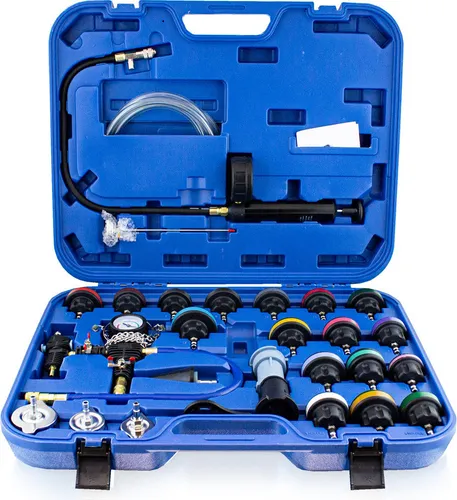 Kühlsystemprüfer Leckagetester 28tlg BITUXX - Kompressions- & Vakuumprüfer für PKW, ermöglicht präzise Druckprüfungen und Leckageerkennung für eine optimale Fahrzeugwartung.