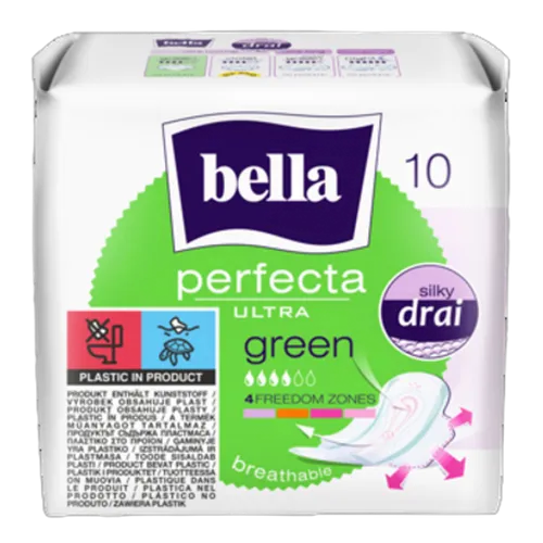 Podpaski BELLA Perfecta Ultra Green Silky Drai 10 szt. Bella 5900516305390
