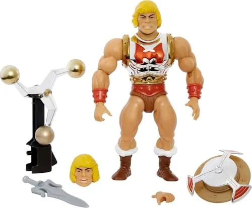 Masters of the Universe HDT22 - Origins Deluxe He-Man mit fliegenden Fäusten, 14 cm große Actionfiguren, zum Spielen und Sammeln, Spielzeug Geschenk für Kinder ab 6 Jahren und erwachsene Sammler