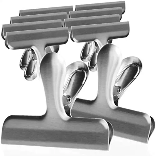 com-four® 10x große Edelstahl-Verschlussklammern von COM-FOUR