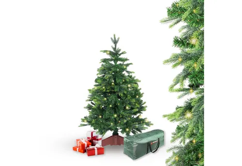 Gartenpirat Künstlicher Weihnachtsbaum BonTree Tanne mit LED Beleuchtung warmweiß Christbaum, Natürliches Aussehen, Hochwertig, Einfacher Aufbau, mit LED´s