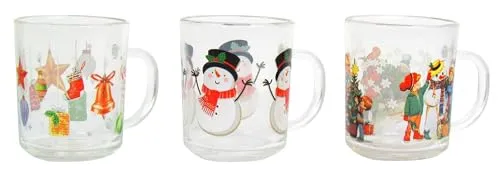 Lentz 3 Stück Kinderpunschgläser Teegläser Glühweingläser 200ml im weihnachtlichen Design