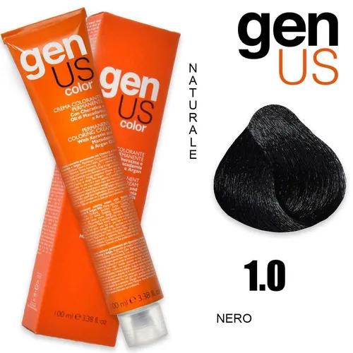 Professionelle Haarfarbe 1.0 Genus Permanente Färbecreme 100Ml